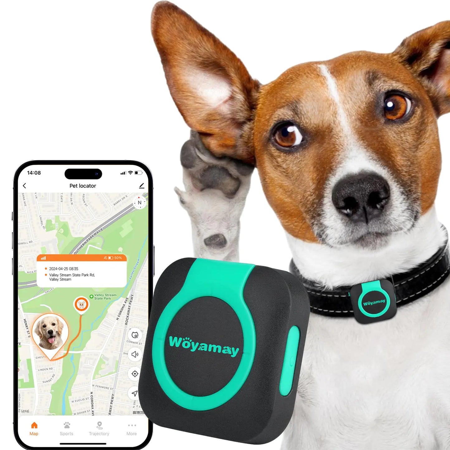 PawPilot GPS Tracker for Dogs and Cats Mini Cat & Dog GPS Tracker with Health Monitor and GPS Dog Fence Waterproof GPS Pet Tracker Works with Any Collar (Android and iOS Universal)